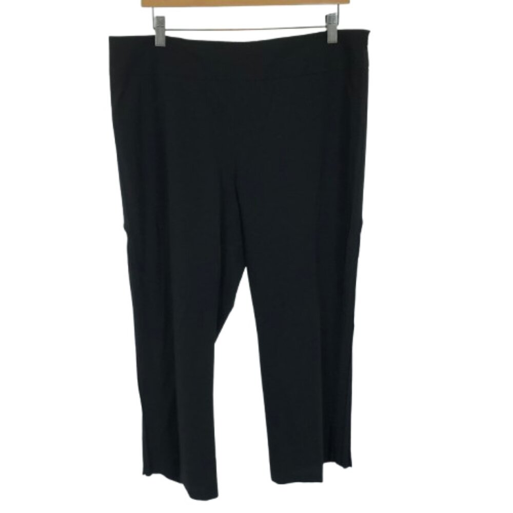 Womens Size 14 14x24 1/2 Akris Punto Black Pure Wool Cropped Dress Pants